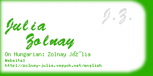 julia zolnay business card